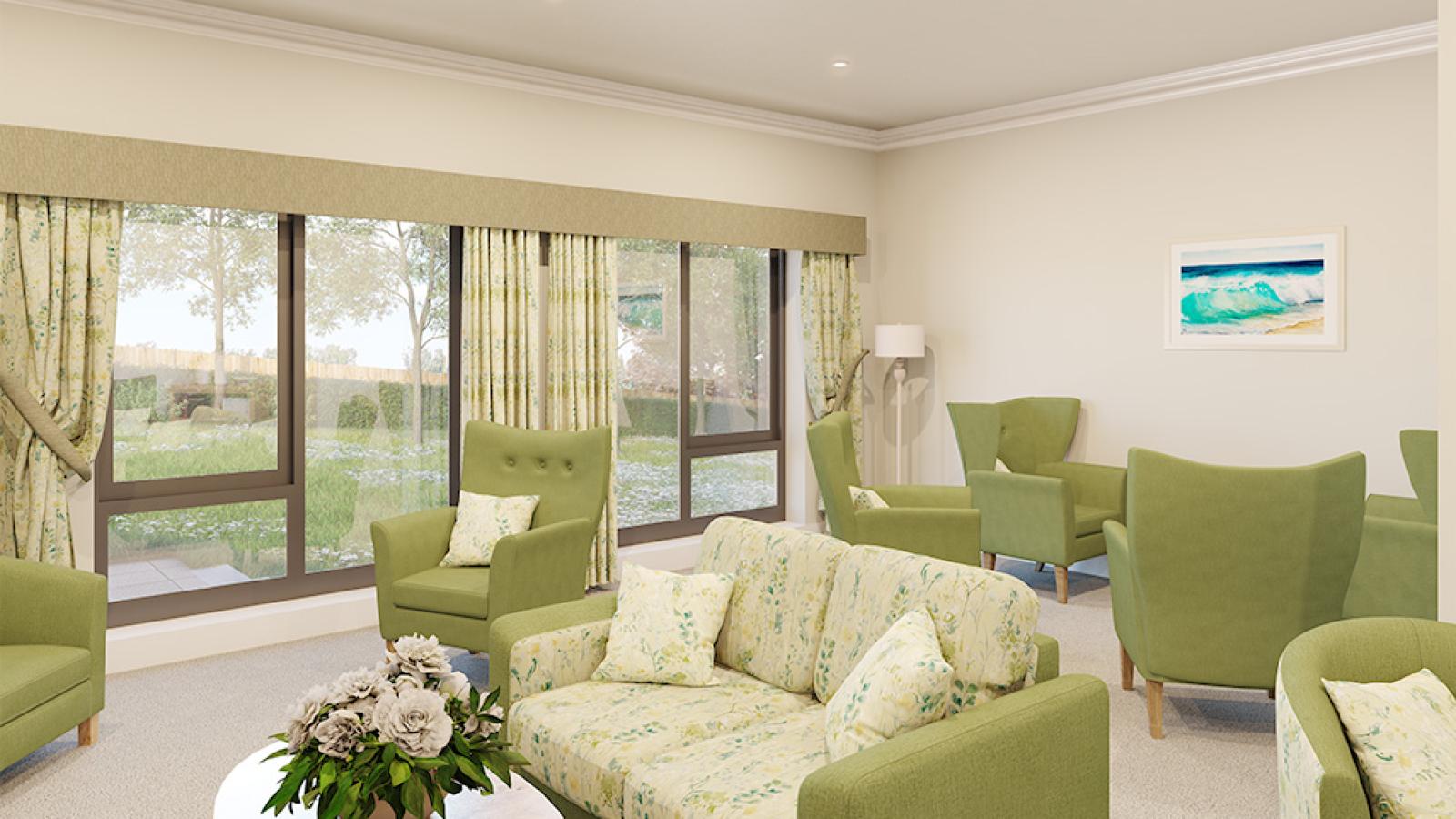 Virtual image of Wytham Lodge lounge