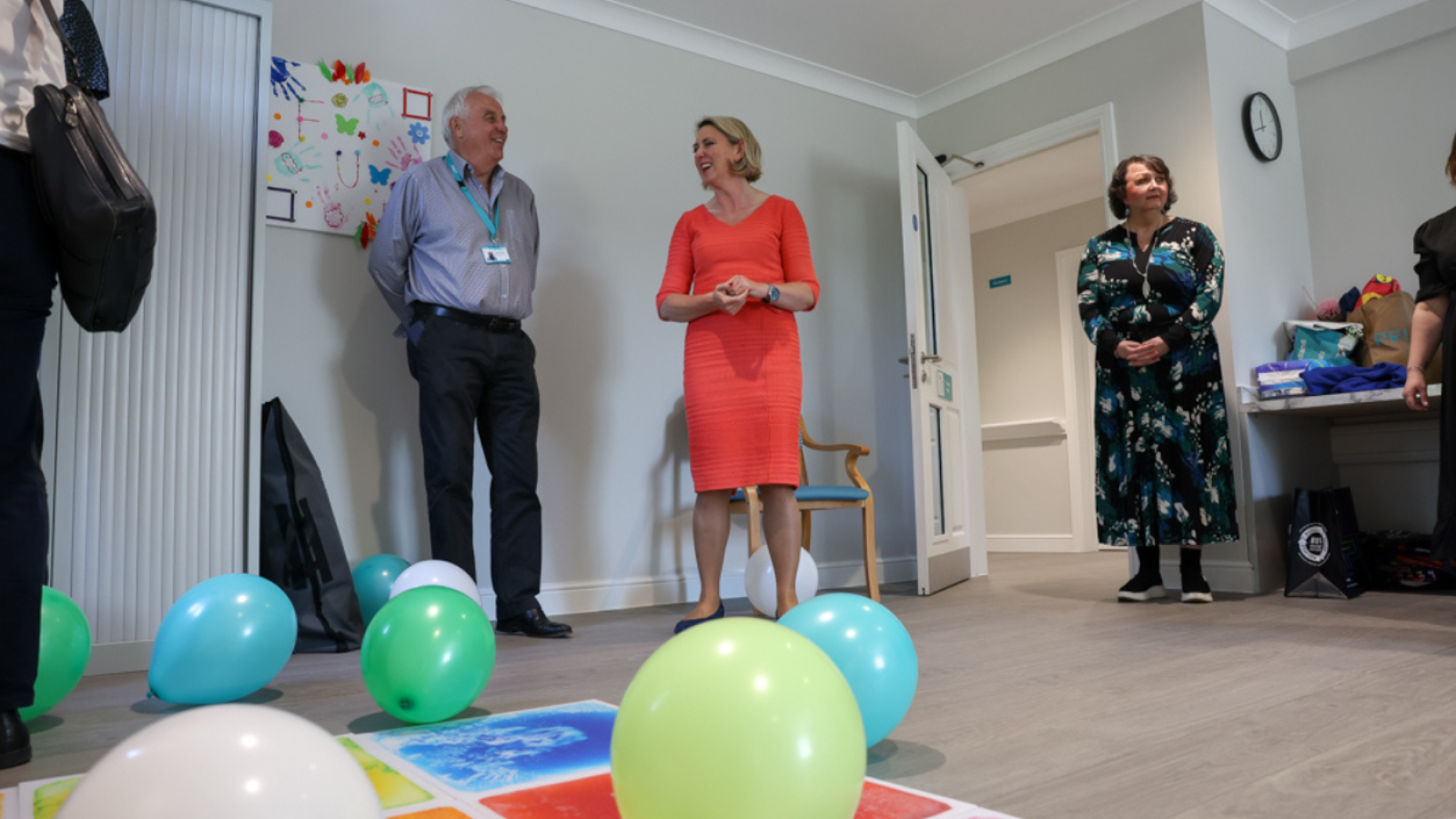 Guests are given a tour of a care home therapy room
