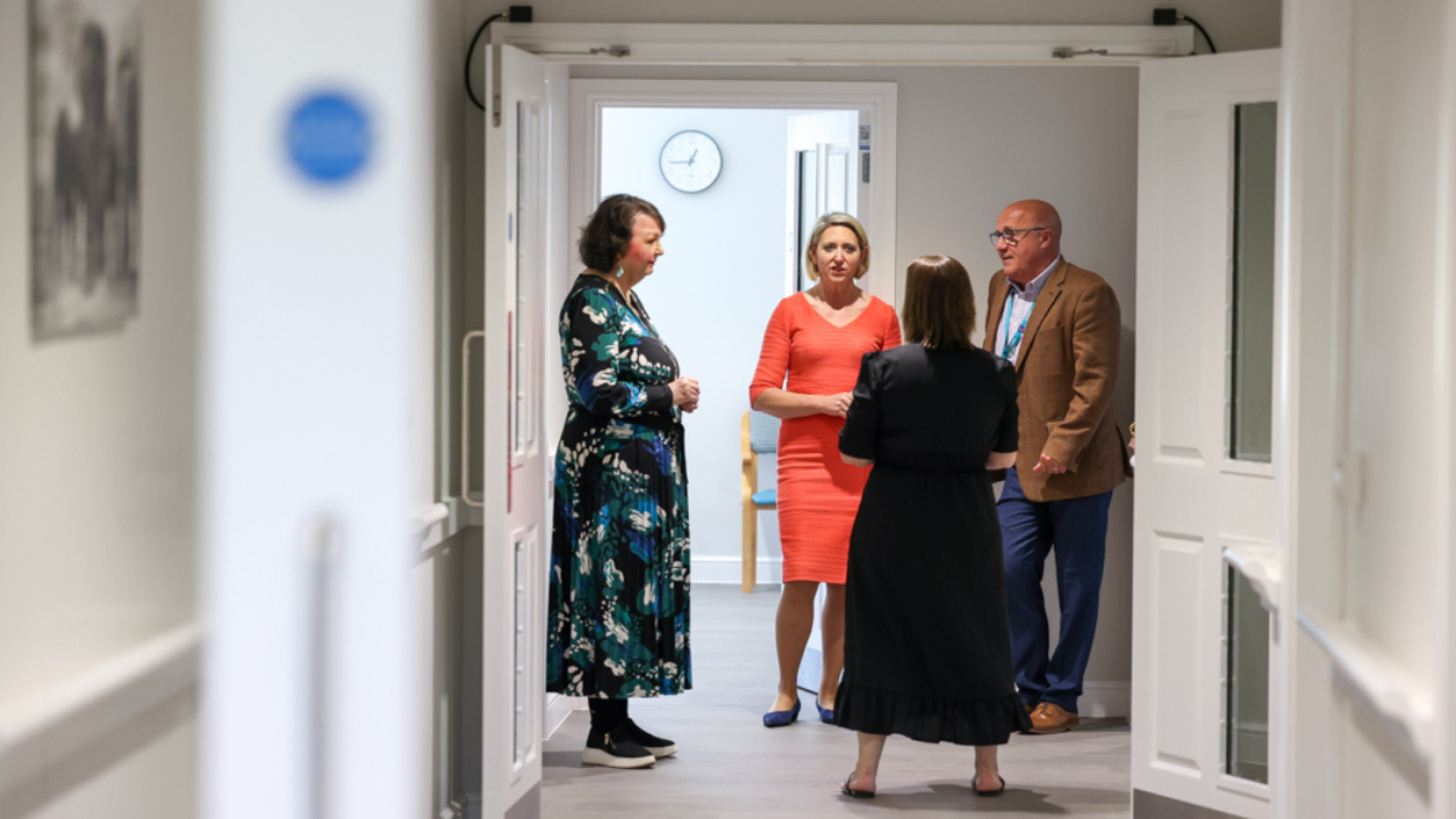 Guests are given a tour of a care home