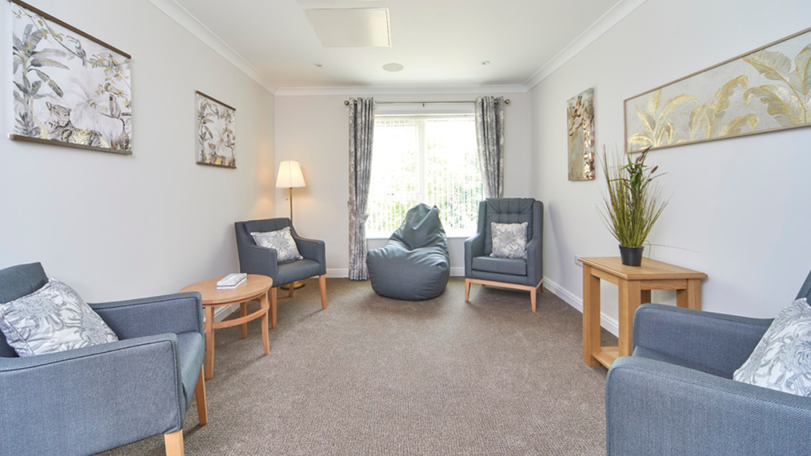 A lounge area with different style seating