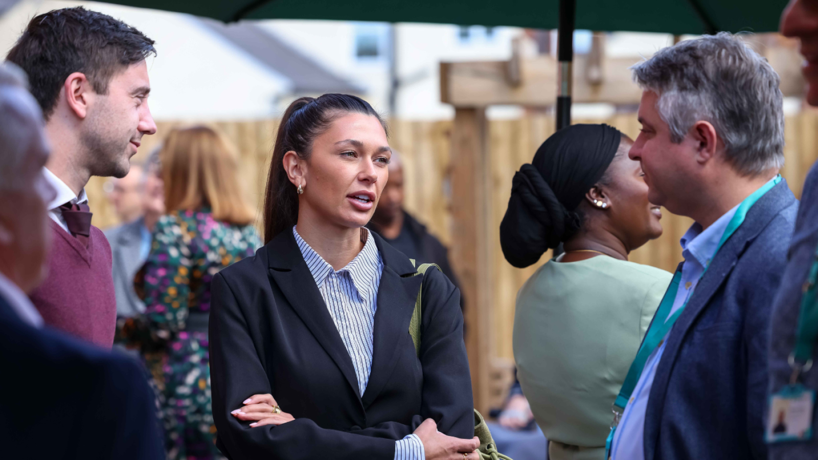 People stood talking